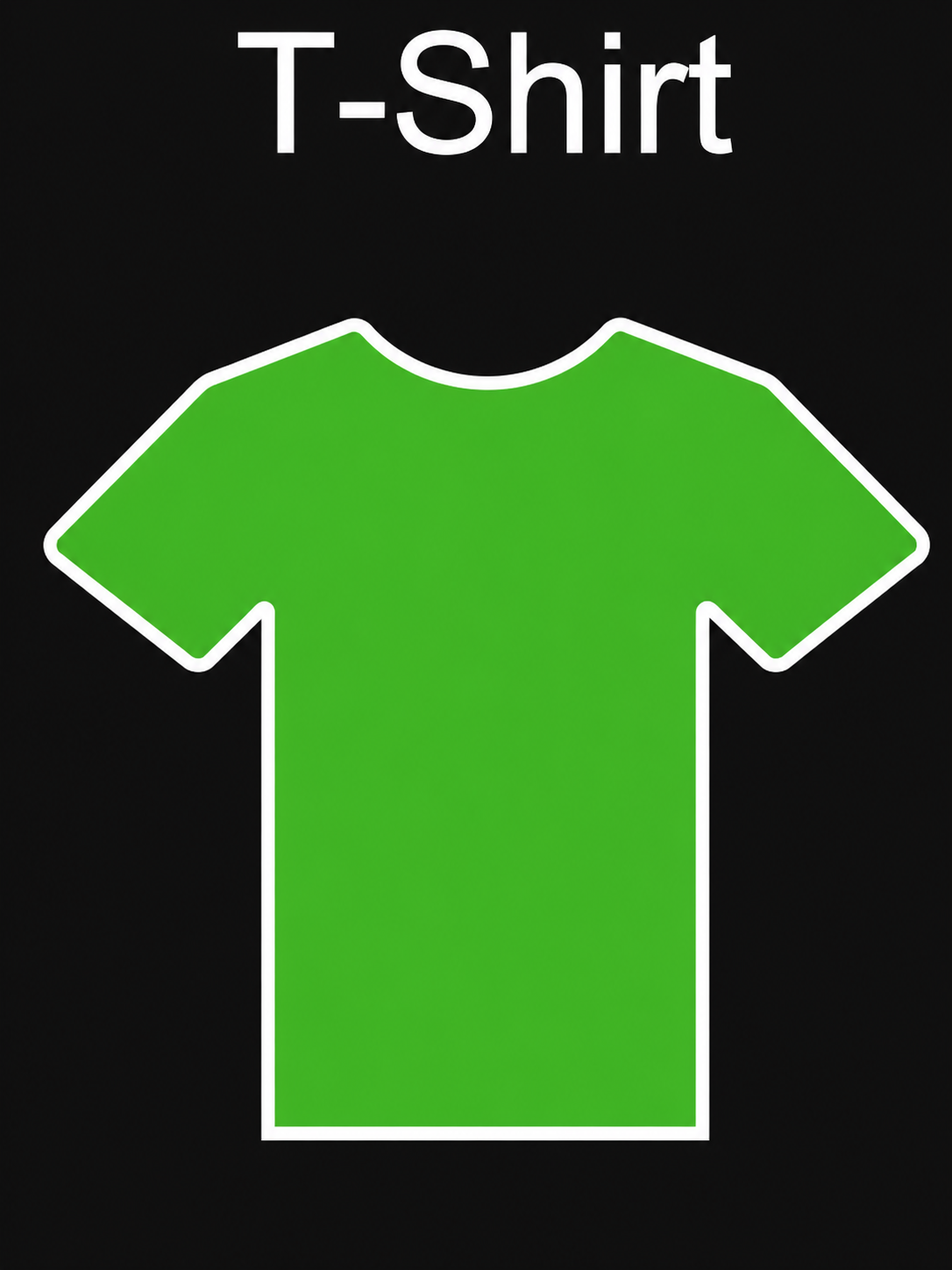 Grünes T-Shirt auf weißem Hintergrund